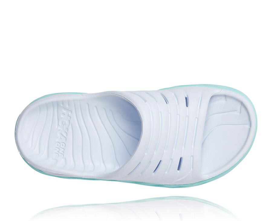 Hoka One One Slide Womens White/Blue - ORA Recovery - 59867PKNB